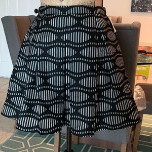 Black and white pleated flare skirt!!!😍